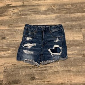 AE High Waist Distressed Shorties